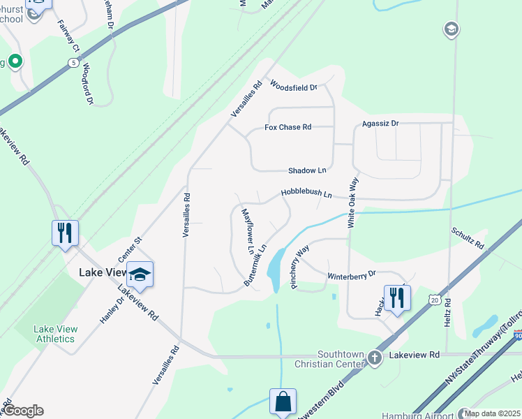 map of restaurants, bars, coffee shops, grocery stores, and more near 2229 Hobble Bush Lane in Lake View