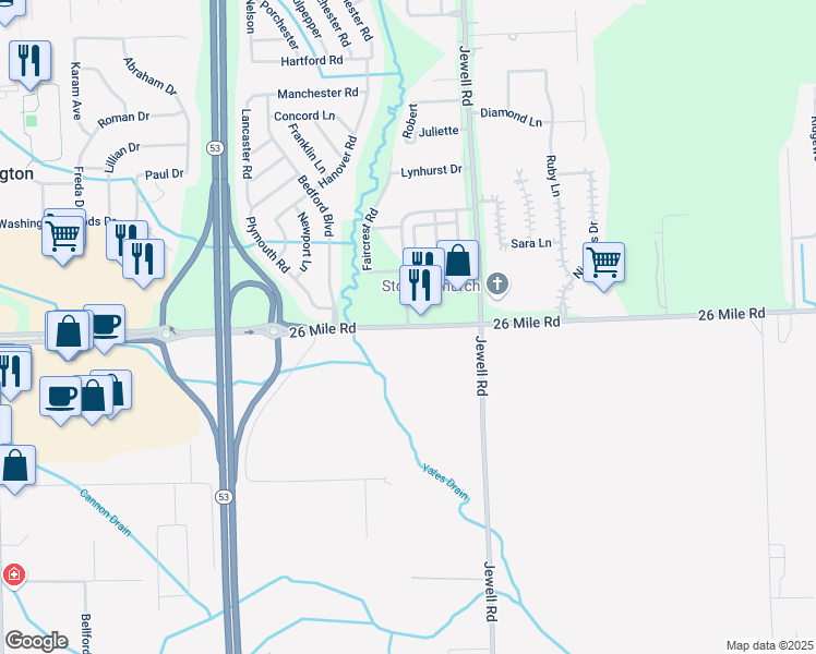 map of restaurants, bars, coffee shops, grocery stores, and more near 57349 Beaconsfield Road in Washington