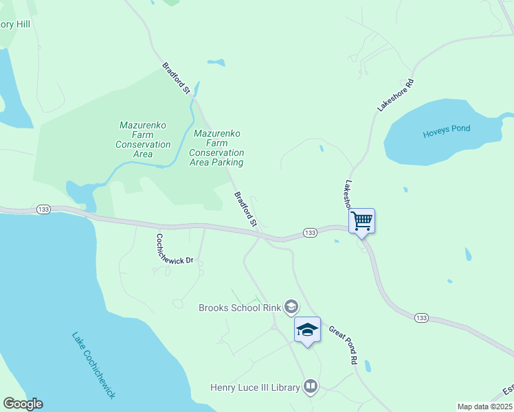 map of restaurants, bars, coffee shops, grocery stores, and more near 1401 Great Pond Road in North Andover