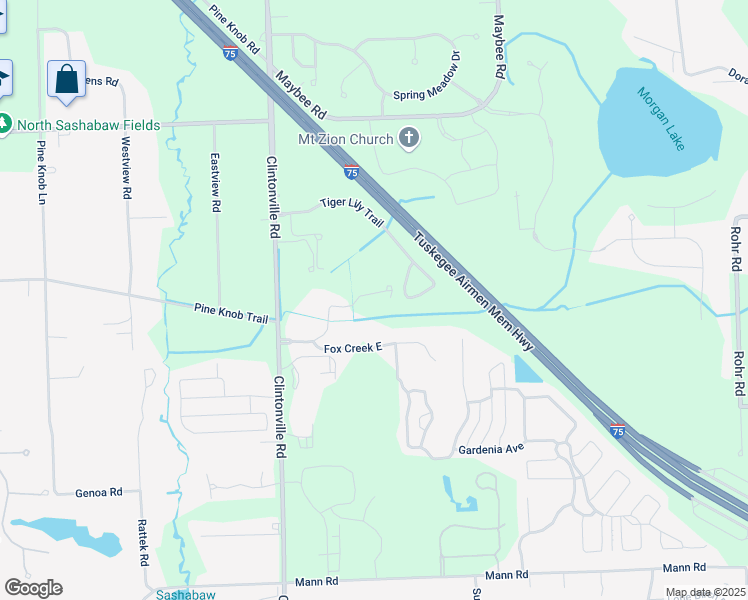 map of restaurants, bars, coffee shops, grocery stores, and more near 4905 Fox Creek in Independence charter Township