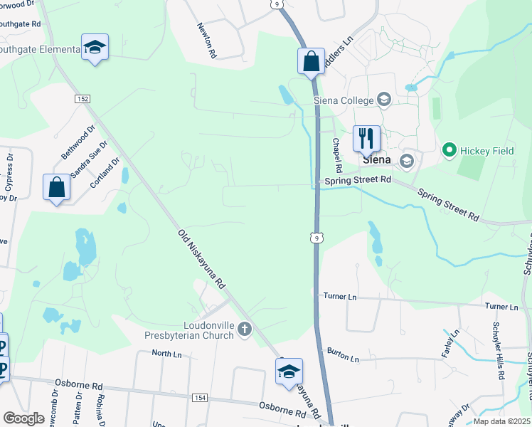 map of restaurants, bars, coffee shops, grocery stores, and more near 498 Loudon Road in Albany