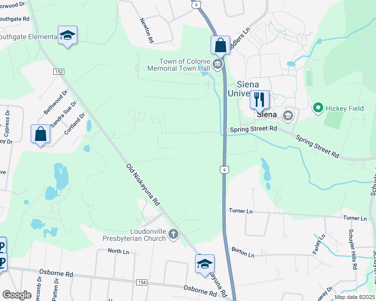 map of restaurants, bars, coffee shops, grocery stores, and more near 498 Loudon Road in Albany
