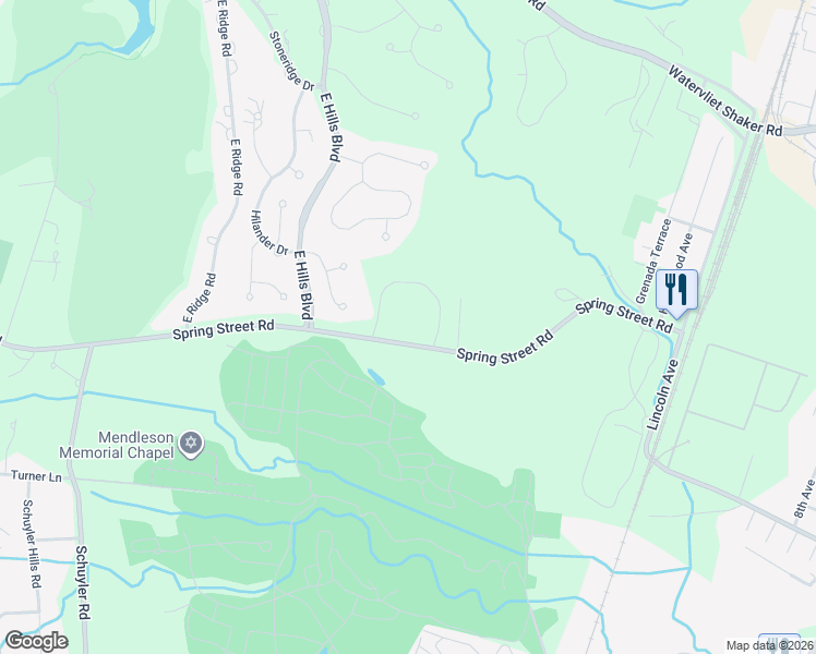 map of restaurants, bars, coffee shops, grocery stores, and more near 25 Sterling Ridge in Albany County