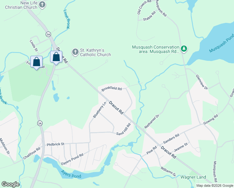 map of restaurants, bars, coffee shops, grocery stores, and more near 42 Dracut Road in Hudson