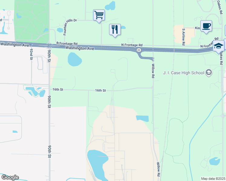 map of restaurants, bars, coffee shops, grocery stores, and more near 8310 16th Street in Sturtevant