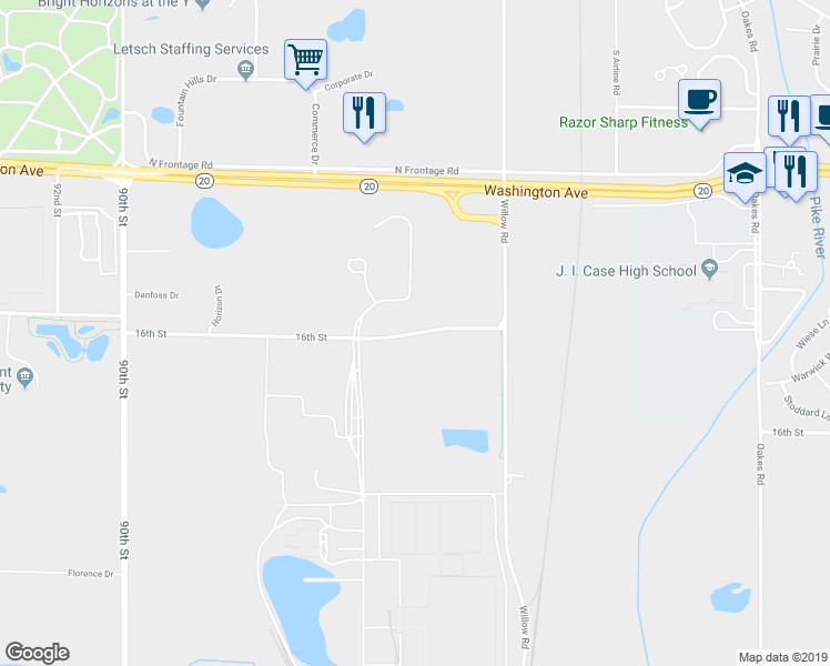 map of restaurants, bars, coffee shops, grocery stores, and more near 16th Street in Mount Pleasant