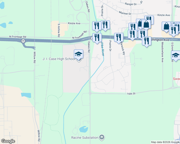map of restaurants, bars, coffee shops, grocery stores, and more near 1435 Oakes Road in Mount Pleasant