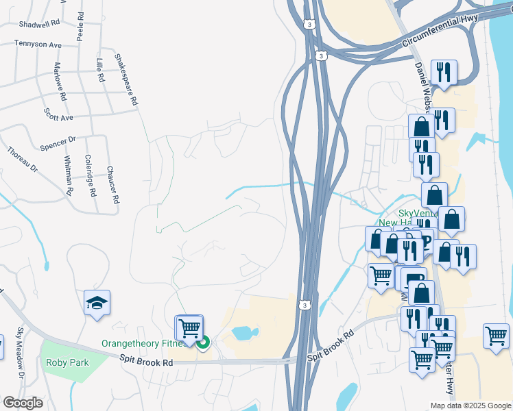 map of restaurants, bars, coffee shops, grocery stores, and more near 200 Innovative Way in Nashua