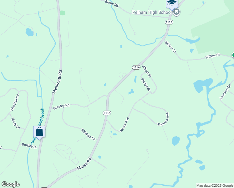 map of restaurants, bars, coffee shops, grocery stores, and more near 133 Marsh Road in Pelham