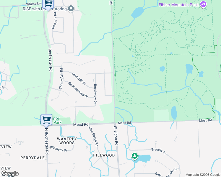 map of restaurants, bars, coffee shops, grocery stores, and more near 5718 Sheldon Road in Oakland County