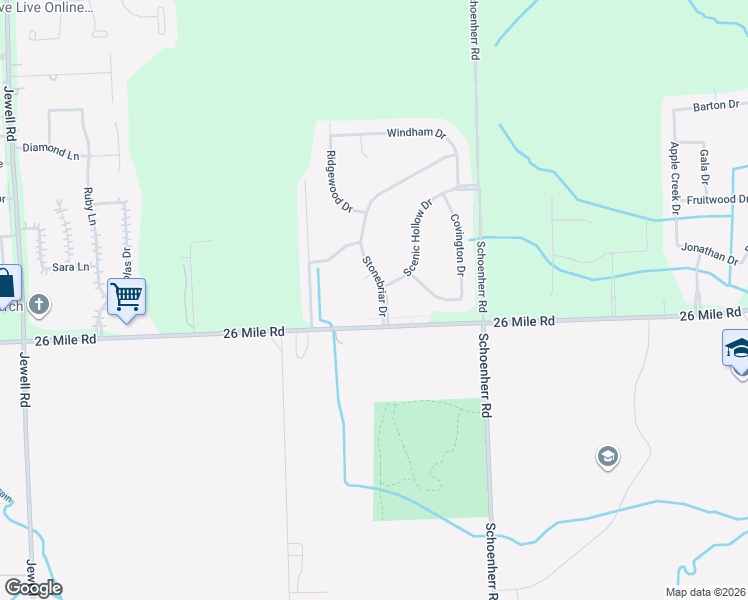 map of restaurants, bars, coffee shops, grocery stores, and more near 57059 Stonebriar Drive in Washington