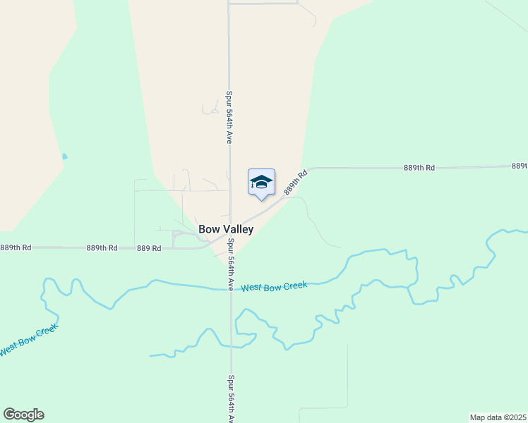 map of restaurants, bars, coffee shops, grocery stores, and more near 106 889th Road in Hartington