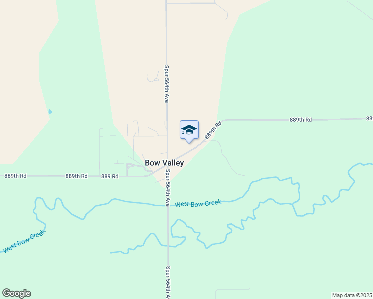 map of restaurants, bars, coffee shops, grocery stores, and more near 106 889th Road in Hartington