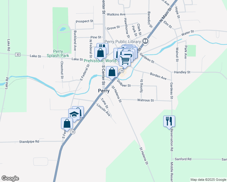 map of restaurants, bars, coffee shops, grocery stores, and more near 10-12 Saint Helena Street in Perry