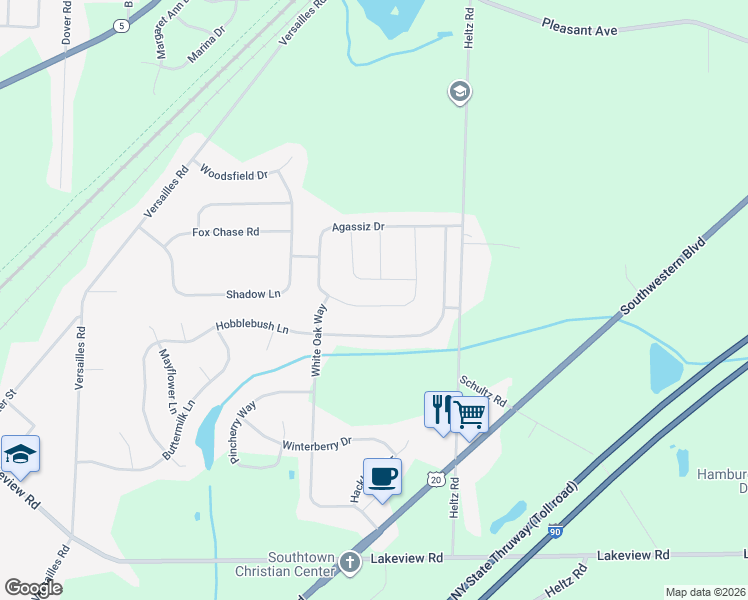 map of restaurants, bars, coffee shops, grocery stores, and more near 2317 Agassiz Drive in Lake View