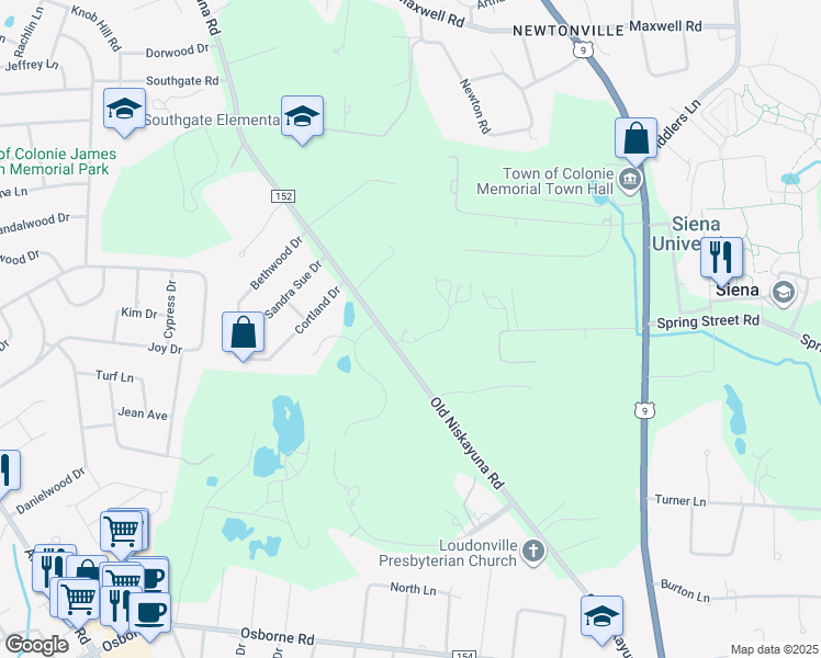 map of restaurants, bars, coffee shops, grocery stores, and more near 81 Old Niskayuna Road in Albany