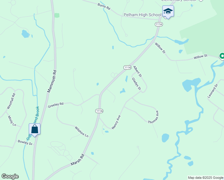 map of restaurants, bars, coffee shops, grocery stores, and more near 133 Marsh Road in Pelham