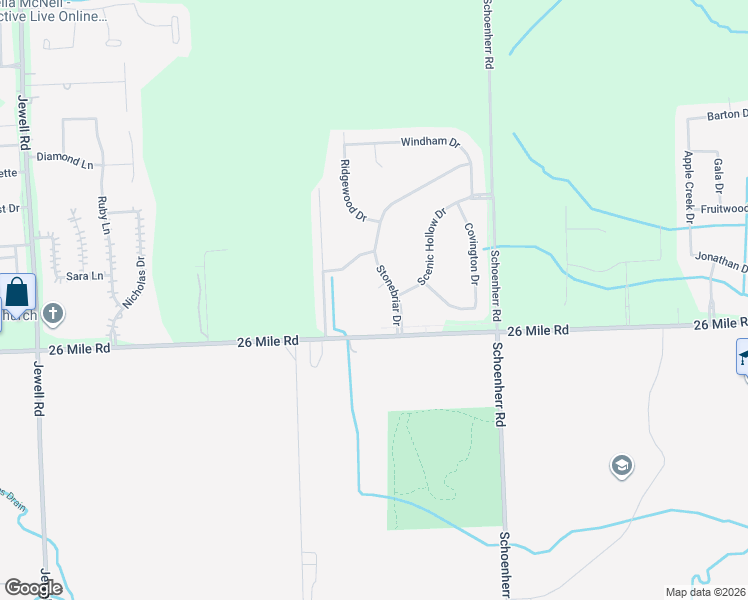map of restaurants, bars, coffee shops, grocery stores, and more near 57059 Stonebriar Drive in Washington
