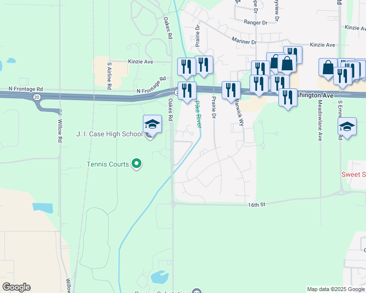 map of restaurants, bars, coffee shops, grocery stores, and more near 1435 Oakes Road in Mount Pleasant