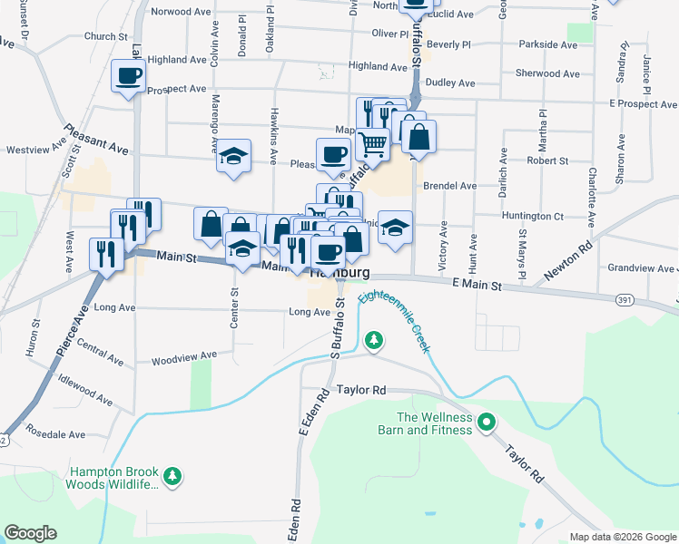 map of restaurants, bars, coffee shops, grocery stores, and more near in Hamburg