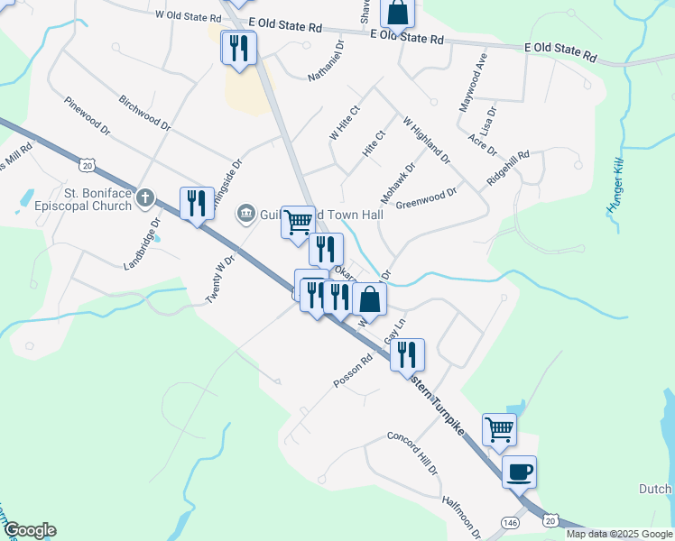 map of restaurants, bars, coffee shops, grocery stores, and more near 3905-3947 Carman Road in Schenectady
