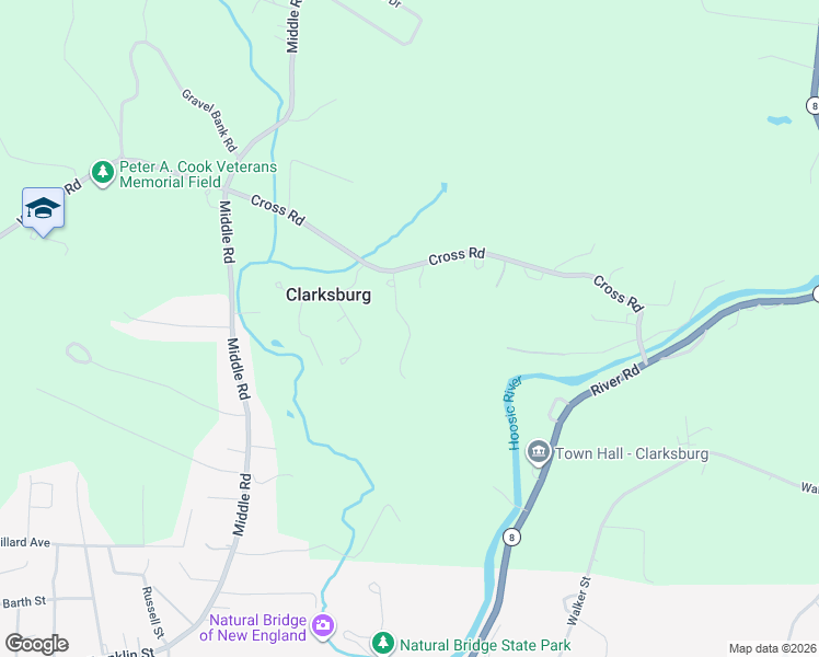 map of restaurants, bars, coffee shops, grocery stores, and more near Peck's Road in Clarksburg