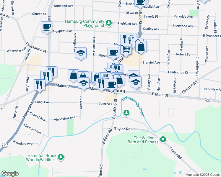 map of restaurants, bars, coffee shops, grocery stores, and more near in Hamburg