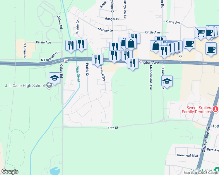 map of restaurants, bars, coffee shops, grocery stores, and more near 1411 Warwick Way in Mount Pleasant
