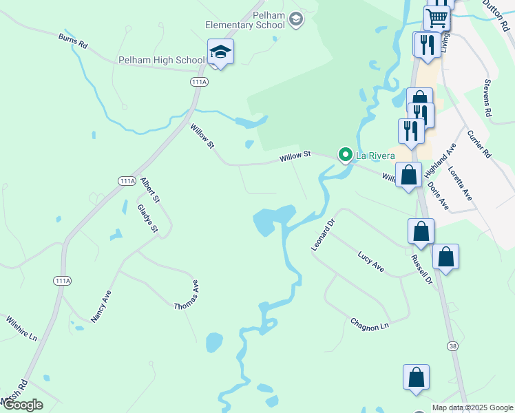 map of restaurants, bars, coffee shops, grocery stores, and more near 24 Lorraine Avenue in Pelham
