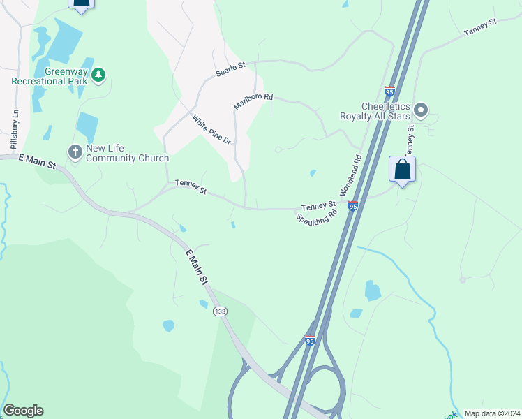 map of restaurants, bars, coffee shops, grocery stores, and more near 42 Tenney Street in Georgetown