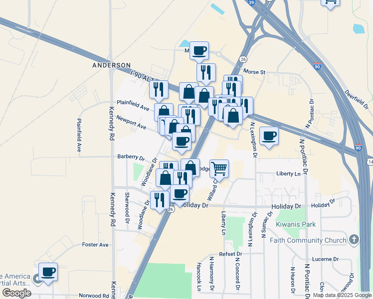 map of restaurants, bars, coffee shops, grocery stores, and more near 2811 Milton Avenue in Janesville