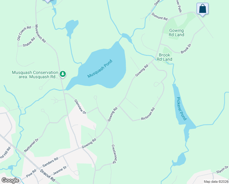 map of restaurants, bars, coffee shops, grocery stores, and more near 34 Gowing Road in Hudson