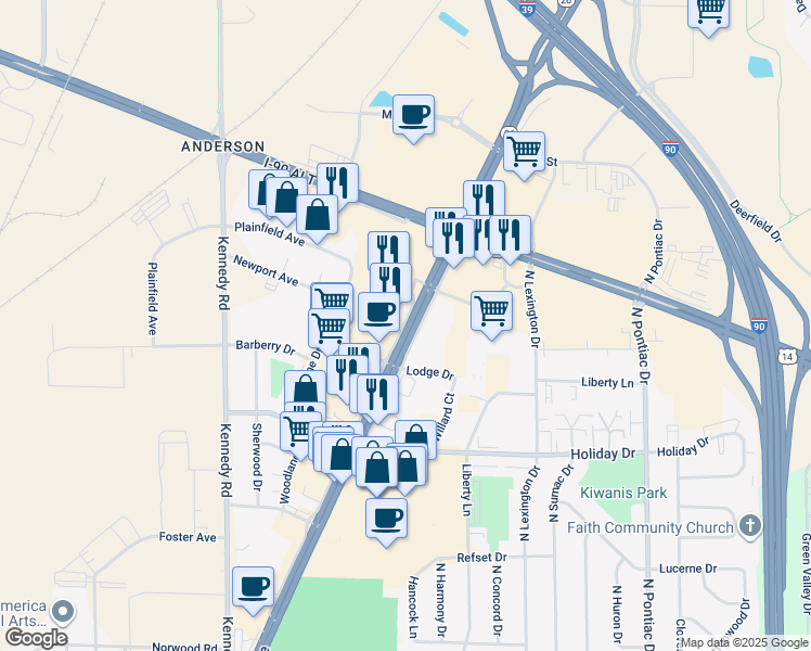 map of restaurants, bars, coffee shops, grocery stores, and more near 2811 Milton Avenue in Janesville