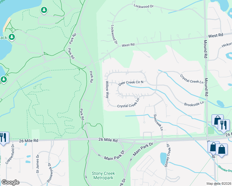 map of restaurants, bars, coffee shops, grocery stores, and more near 57151 Deer Creek Court in Washington