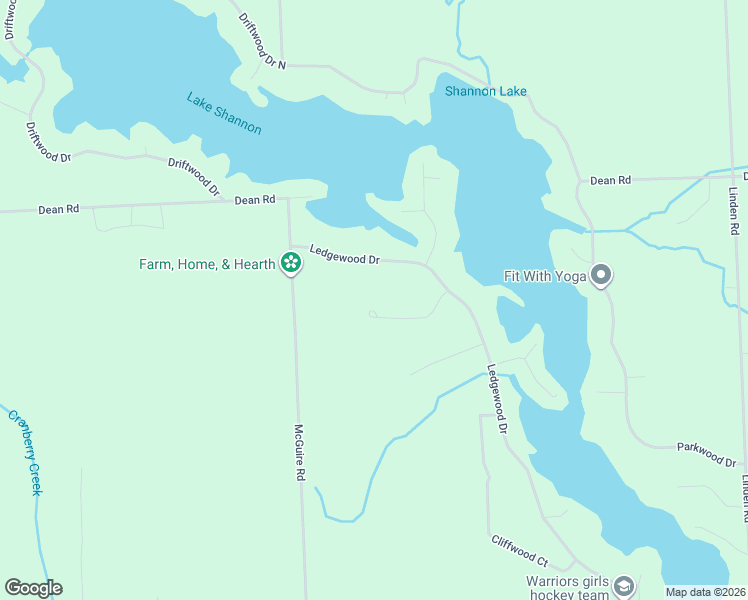 map of restaurants, bars, coffee shops, grocery stores, and more near 7539 Ledgewood Drive in Fenton
