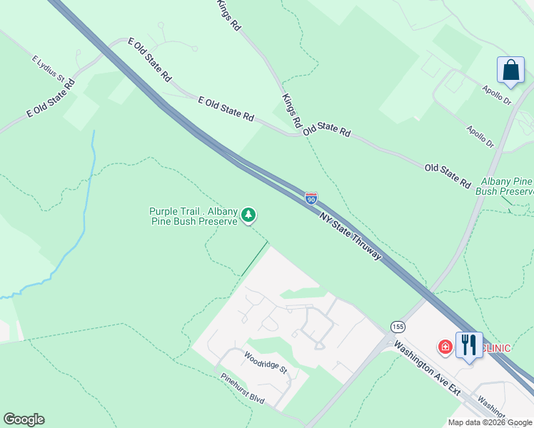 map of restaurants, bars, coffee shops, grocery stores, and more near 41 Madison Avenue Extension in Albany