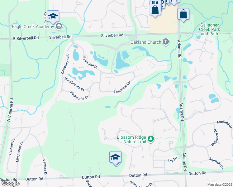 map of restaurants, bars, coffee shops, grocery stores, and more near 3725 Oakmonte Boulevard in Rochester
