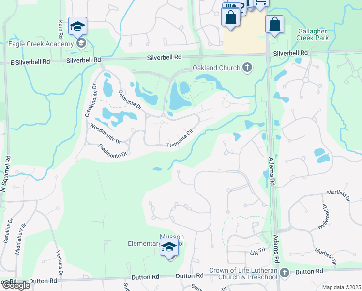 map of restaurants, bars, coffee shops, grocery stores, and more near 3703 Oakmonte Boulevard in Rochester