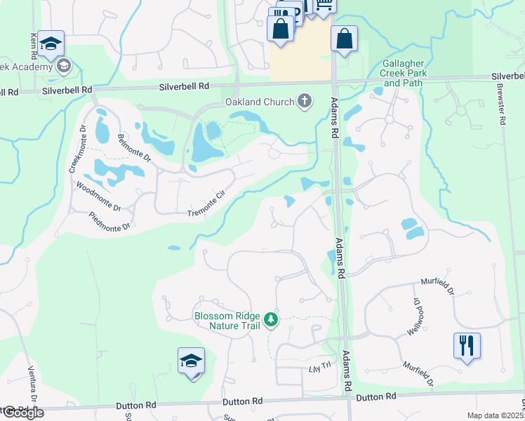 map of restaurants, bars, coffee shops, grocery stores, and more near 3213 Saint James Court in Oakland charter Township