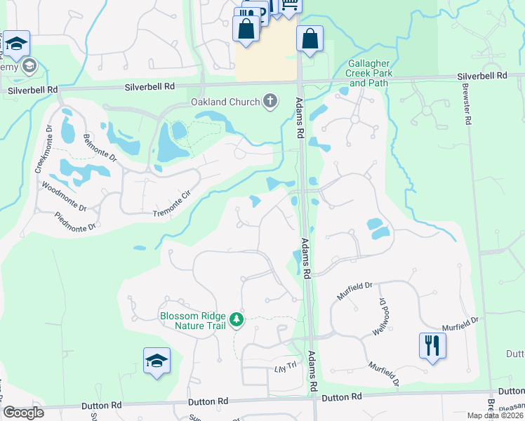 map of restaurants, bars, coffee shops, grocery stores, and more near 5520 Whitehall Boulevard in Oakland Charter Township