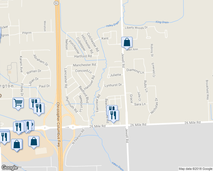 map of restaurants, bars, coffee shops, grocery stores, and more near 11446 Lynhurst Drive in Washington