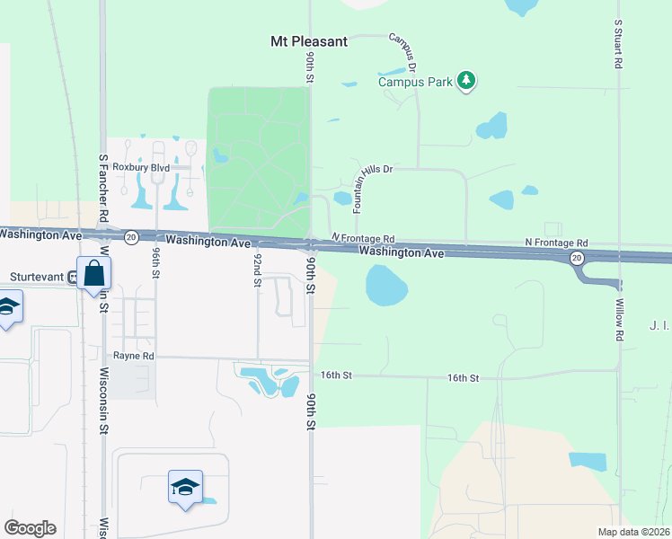 map of restaurants, bars, coffee shops, grocery stores, and more near 1233-1263 90th Street in Sturtevant