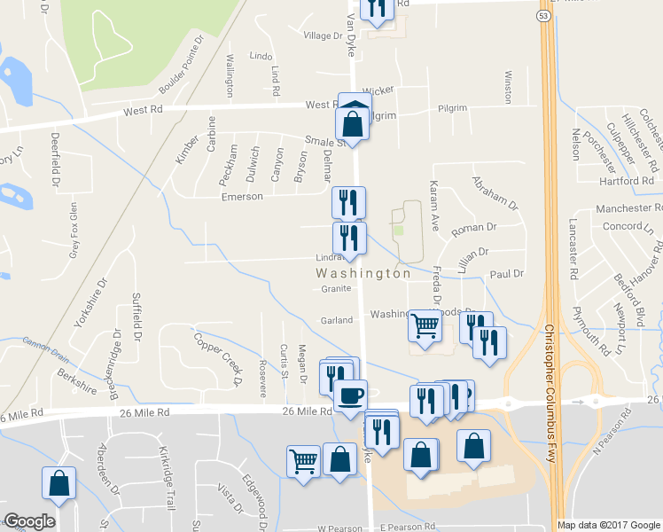 map of restaurants, bars, coffee shops, grocery stores, and more near 7706 Lindrath in Washington