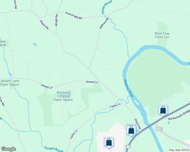 map of restaurants, bars, coffee shops, grocery stores, and more near 252 Depot Road in Hollis