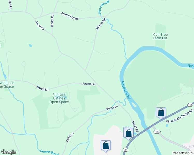 map of restaurants, bars, coffee shops, grocery stores, and more near 252 Depot Road in Hollis