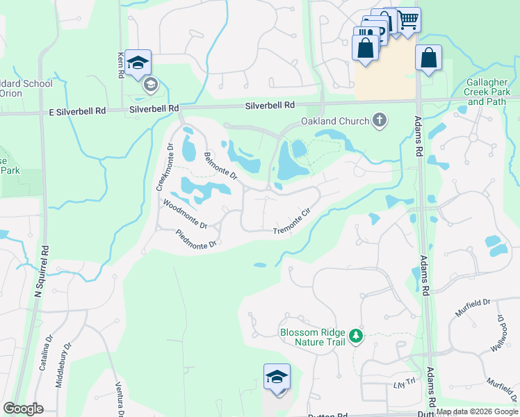 map of restaurants, bars, coffee shops, grocery stores, and more near 5209 Belmonte Drive in Rochester