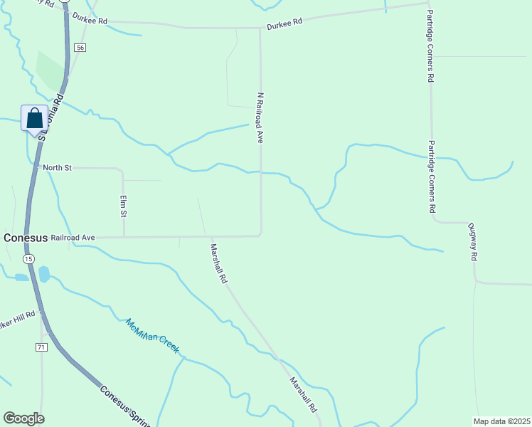 map of restaurants, bars, coffee shops, grocery stores, and more near 6193 North Railroad Avenue in Conesus