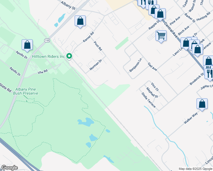 map of restaurants, bars, coffee shops, grocery stores, and more near in Albany
