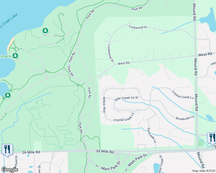 map of restaurants, bars, coffee shops, grocery stores, and more near 4915 Brookside Lane in Washington