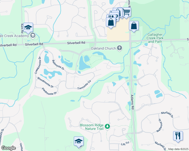 map of restaurants, bars, coffee shops, grocery stores, and more near 3391 Tremonte Circle in Oakland charter Township